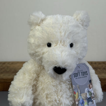 Jellycat  Edmund Cream Bear - White Medium Beanie Bear Retired Old Style 11"