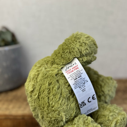 Joules Plush Green Dinosaur 8" Soft Toy - Medium Beanie Green Dino Plush Teddy 