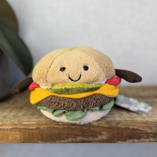 Jellycat Amuseable Burger Plush Soft Toy Food - Burger Beanie Plush Toy (#2)