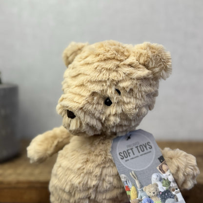 Jellycat Squishu Bear - Small Honey Colour Textured Bear Beanie Retired 10"