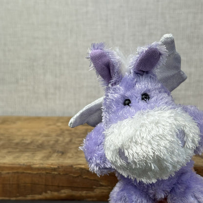 Russ Berrie Luvvies - Lynn Purple Pegasus Beanie - Pudding Soft Toy Tiny 4”