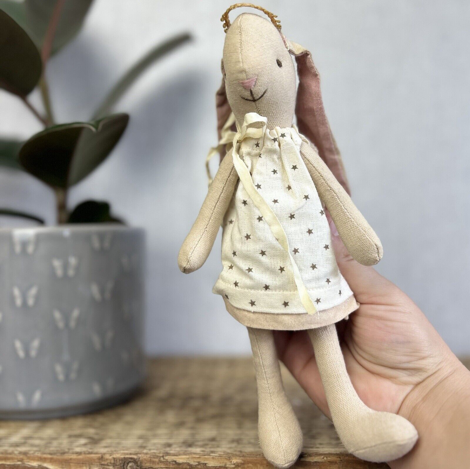 Maileg Mini Bunny Angel Gabriella 2016 - Beige Bunny White Angel Hard To Find