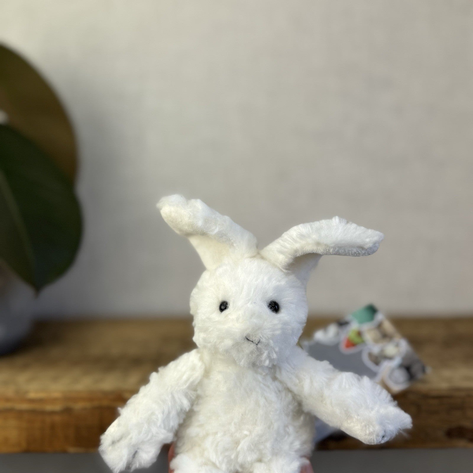 The Little White Company Tiny Bunny Tiny Pickles Bunny Rattle (Jellycat Collab)