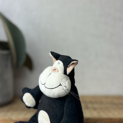 Jellycat Small Bumble Cat - Small Suede Black Cat  Retired Rare Vintage Mini 6”