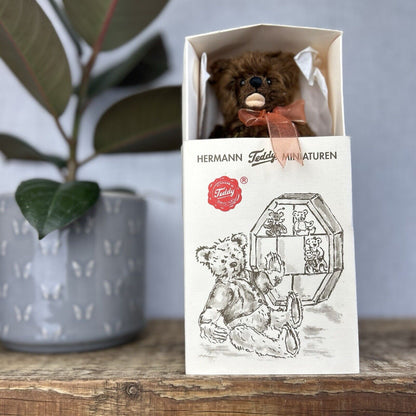 Teddy Hermann Original Miniature Bear With Box - 2000 Bear With Bow 6”