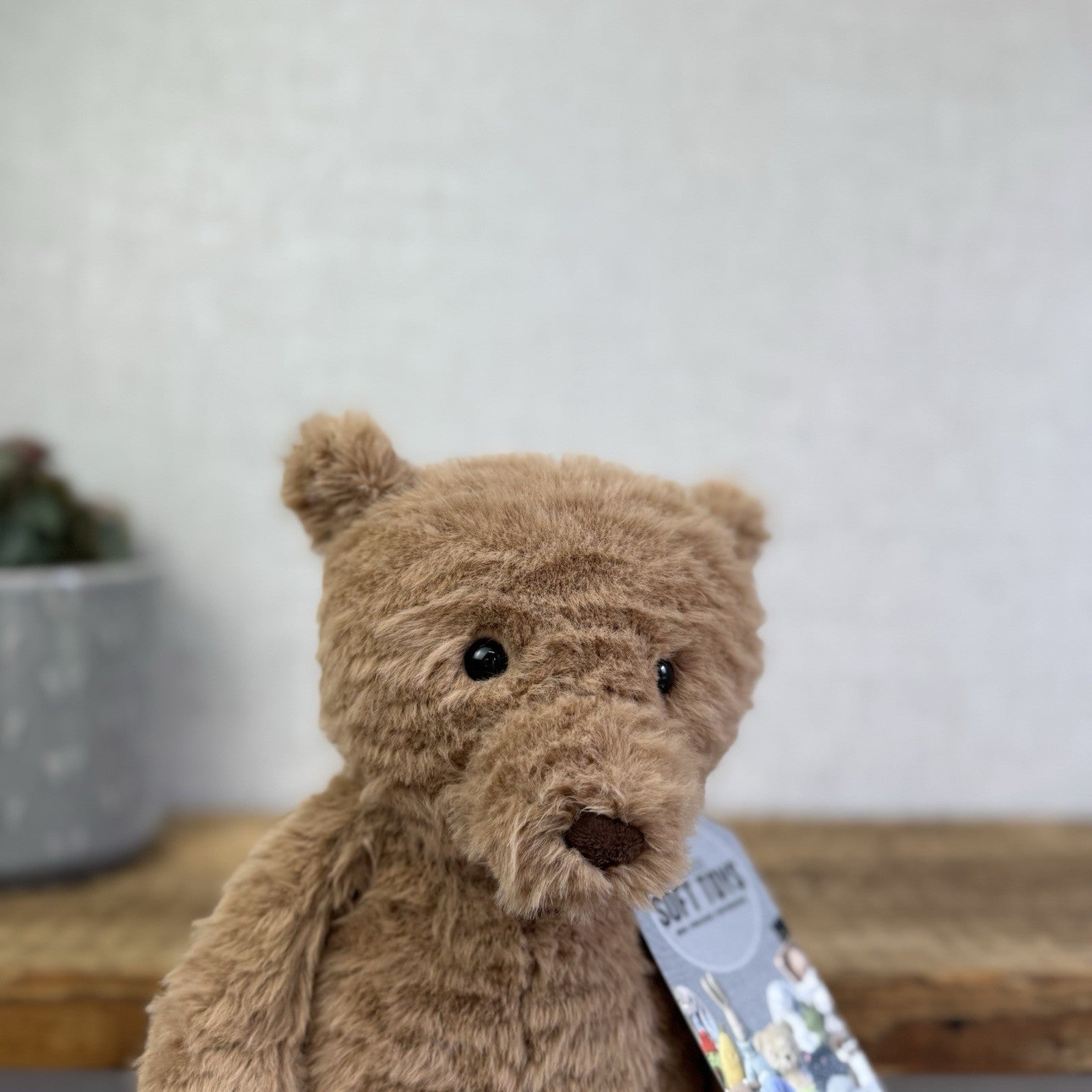 Jellycat Cocoa Bear - Medium Brown Textured Bear Beanie Plush Toy Retired 12"