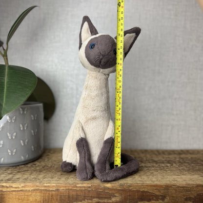 Jellycat Iris Siamese Cat - Tall Sitting Siamese Cat Blue Eyes Beanie Rare 11"