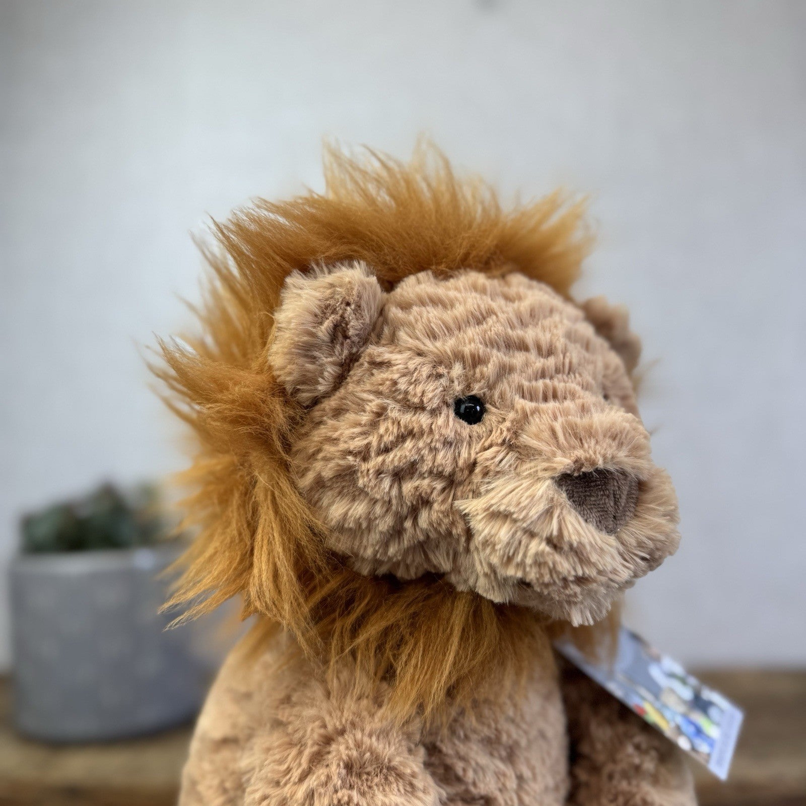 Jellycat Large Fuddlewuddle Lion - Large Sitting Lion Beanie Retired 12"
