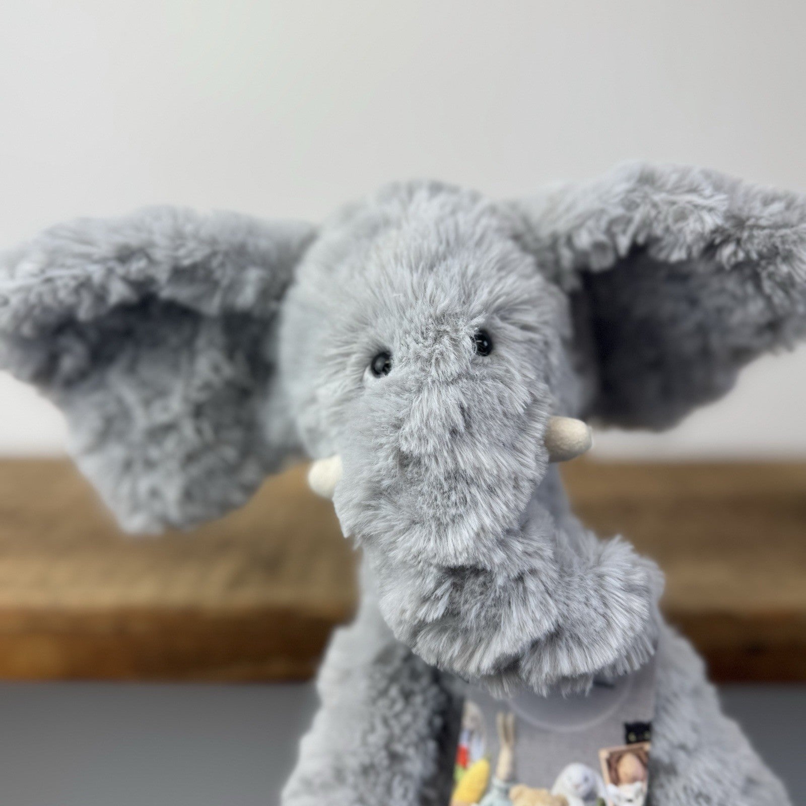 Jellycat Bobo Elephant - Grey Textured Beanie Soft Toy Retired Rare Vintage 14"