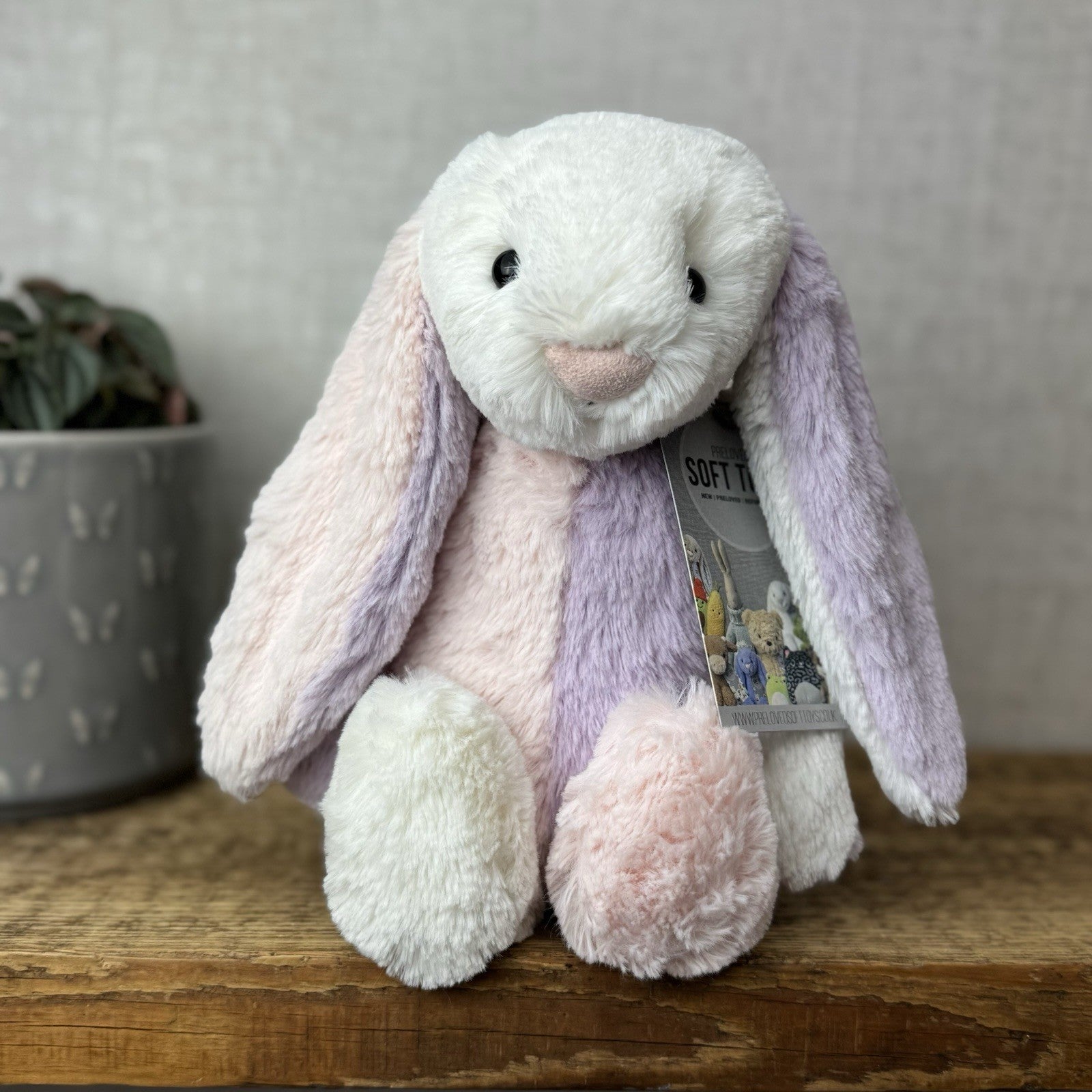 Jellycat Medium Bashful “patchwork” Bunny Rabbit - Custom Made Bunny Rabbit 12”