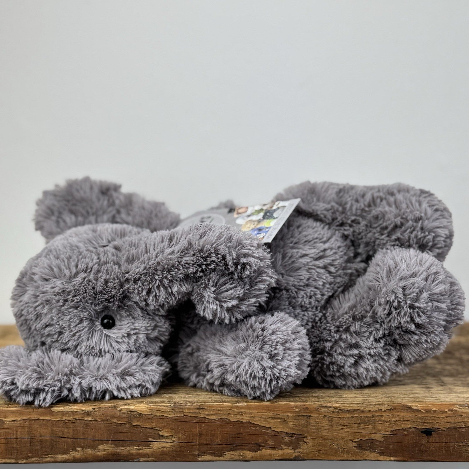 Jellycat Archibald Elephant - Grey Medium Beanie Textured Retired Elephant 11"