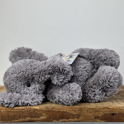 Jellycat Archibald Elephant - Grey Medium Beanie Textured Retired Elephant 11"