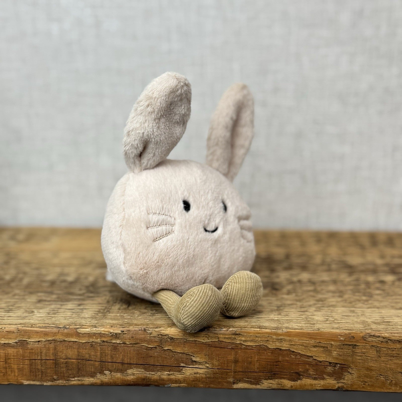 Jellycat Amuseabean Bunny - Small Cream Beanie Rabbit Animal Toy Retired 5”