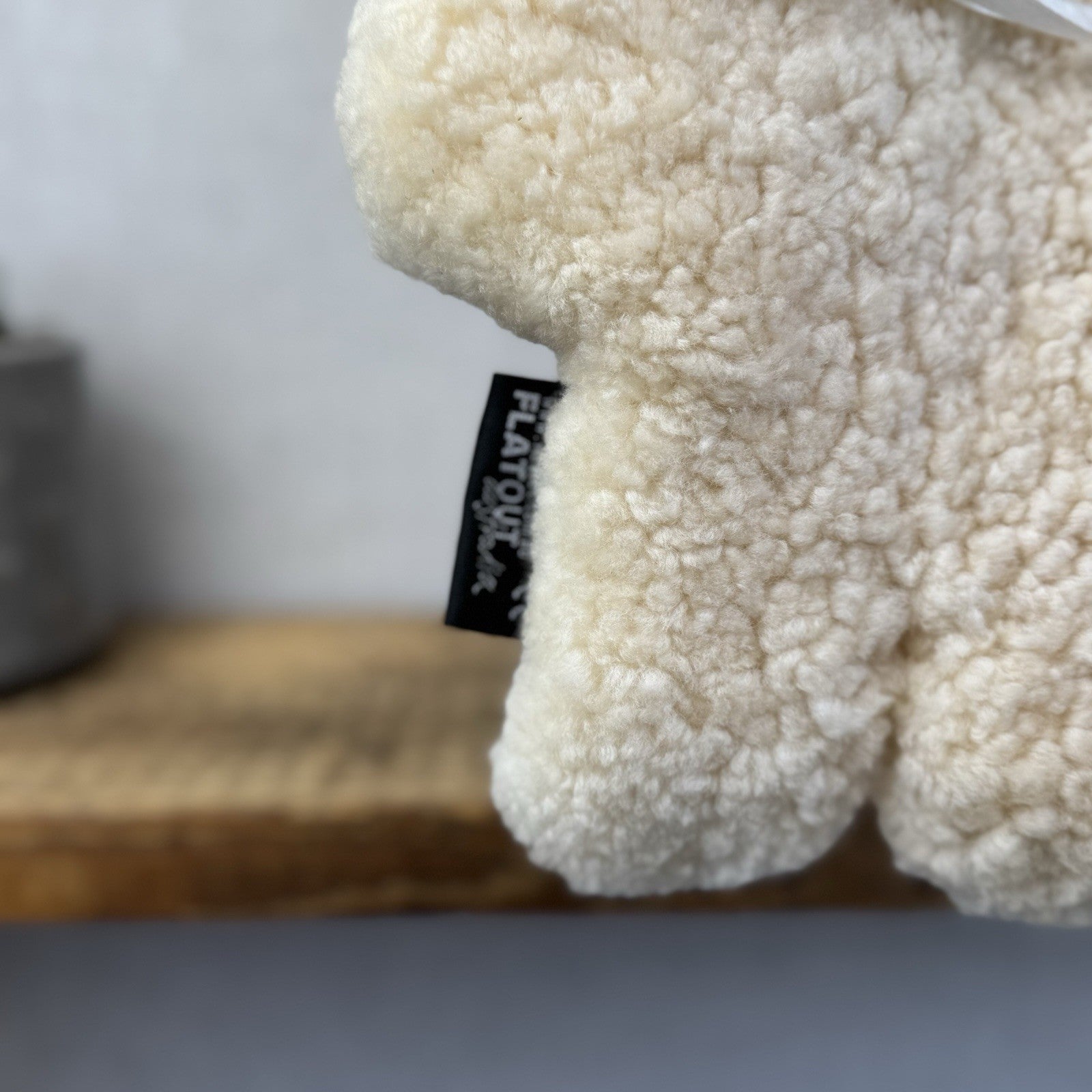 Flat Out Australia Natural Flat Teddy Sheep Fur Baby Teddy Comforter Lovey 11"
