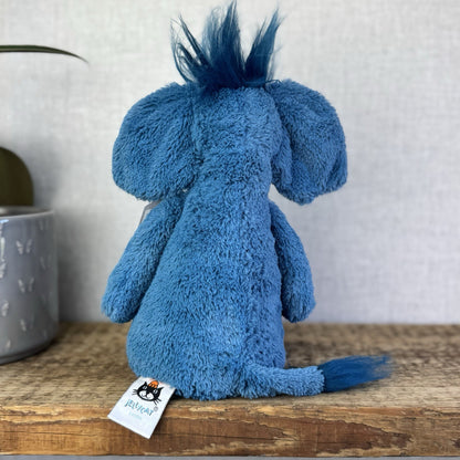 Jellycat Alfred Elephant Blue Cordy Elephant SnaggleBaggle Medium Beanie NWOT