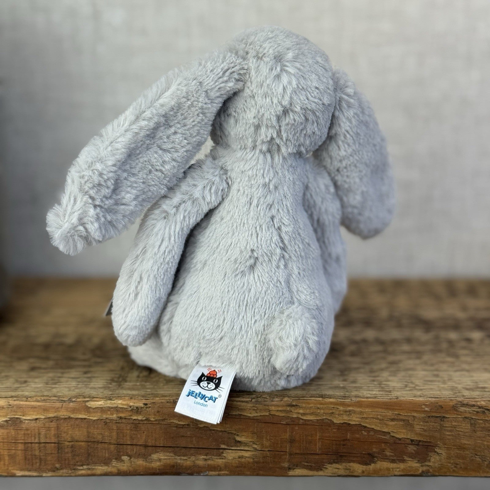 Jellycat Small Silver Blossom Bunny - Grey Bunny Blossom Ears White Tail 8”