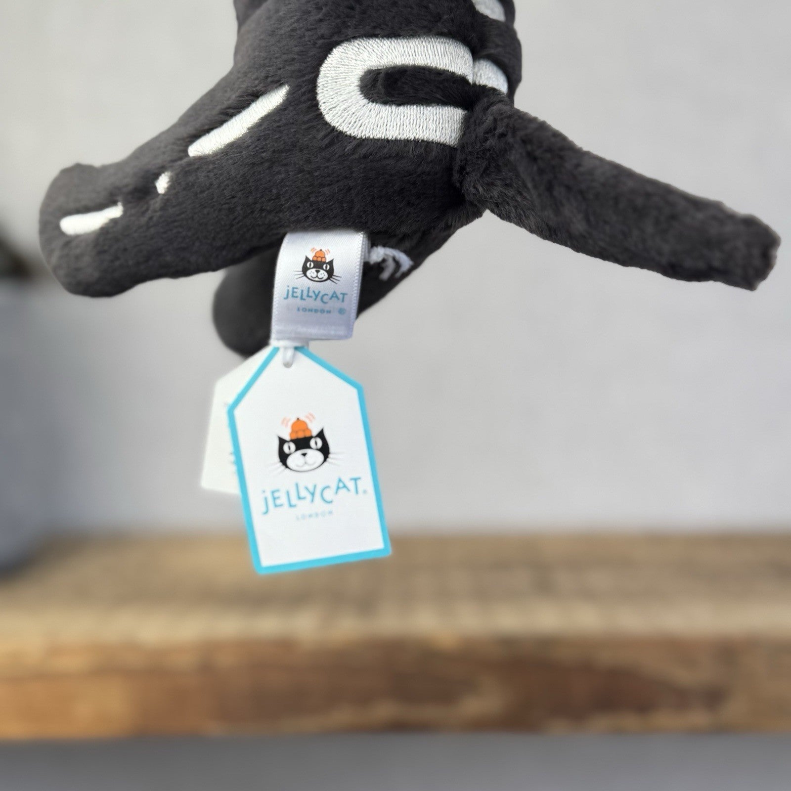 Jellycat Skeledog Dan - Skeleton Dog Beanie Plush Toy Collectible NWT 8"