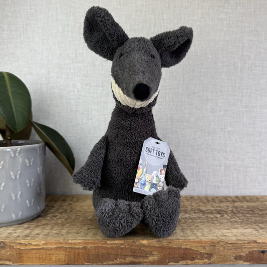 Jellycat Medium Toothy Rat - Large Black/Grey Rodent Smiling Rare Retired 16”