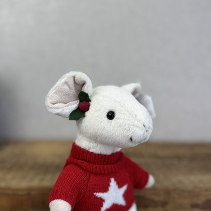 Jellycat Merry Mouse With Jumper - Christmas Soft Toy Retired New With Tags 8"