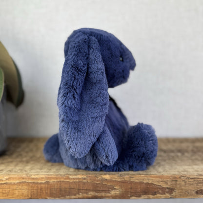 Jellycat Medium Navy Bashful Bunny - Jellycat Dark Blue Retired Rabbit 12” (#2)