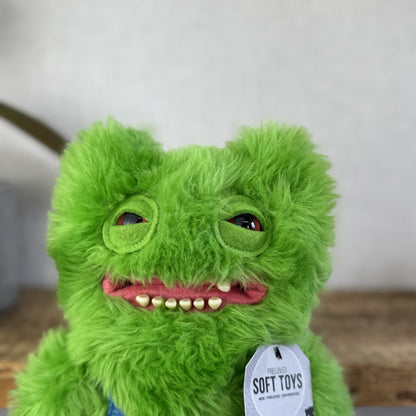 Fuggler Old Mcfuggler - Green Fluffy Funny Ugly Monster In Dungarees Retired