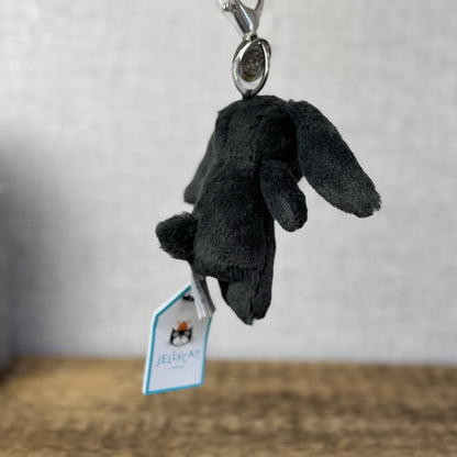 Jellycat Bashful Bunny Inky Bag Charm -Black Rabbit Keyring New With Tags Mini