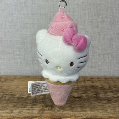 Gund Sanrio Hello Kitty And Friends Keyring Plush - Hello Kitty Ice Cream White