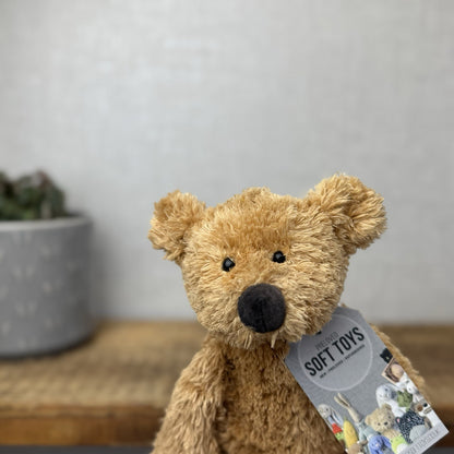 Jellycat  Tumbler Bear - Golden Scruffy Bunglie Style Bear Beanie Plush 10”