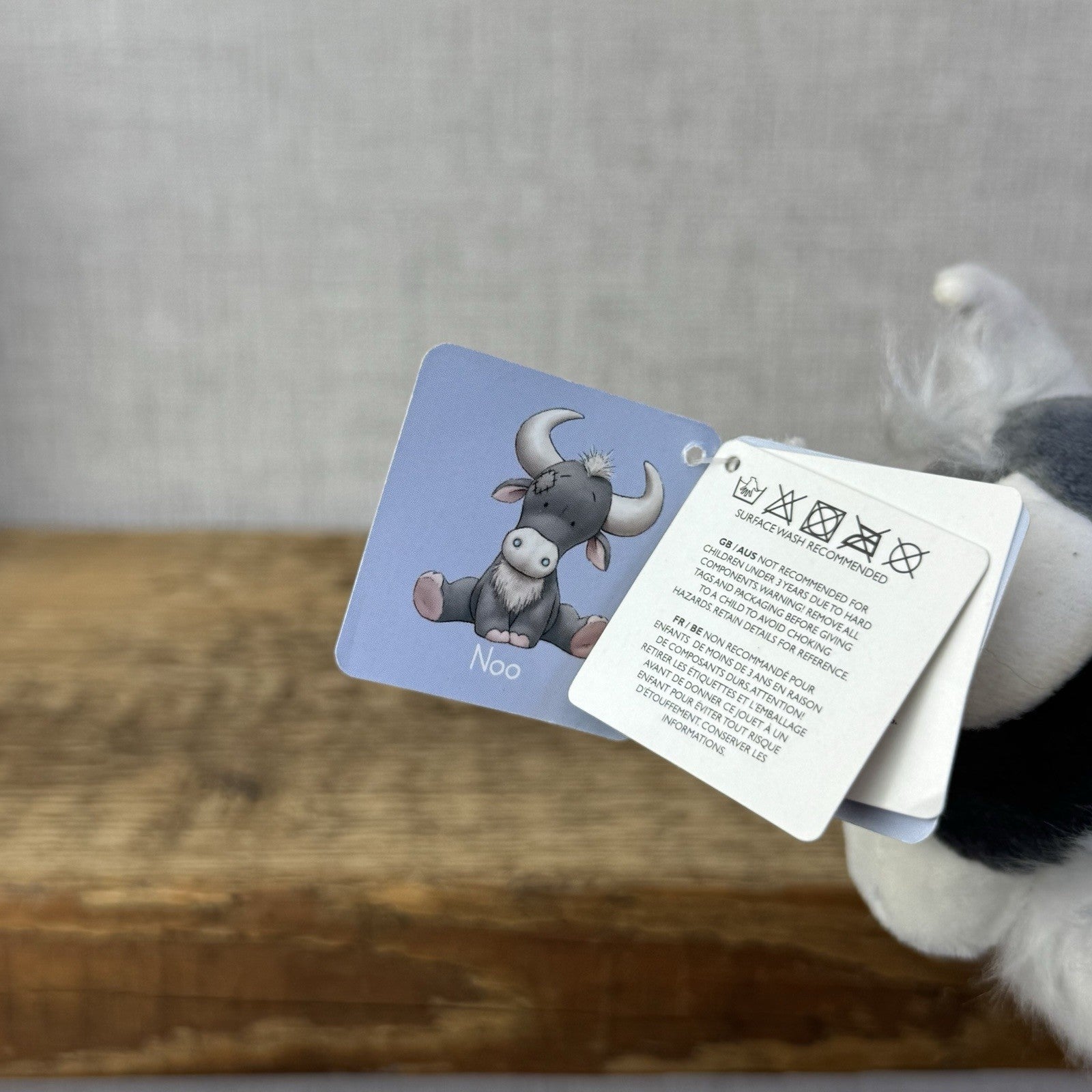 Blue Nose Friends Noo #79 - Dark Grey Wildebeest Soft Toy New With Tags 