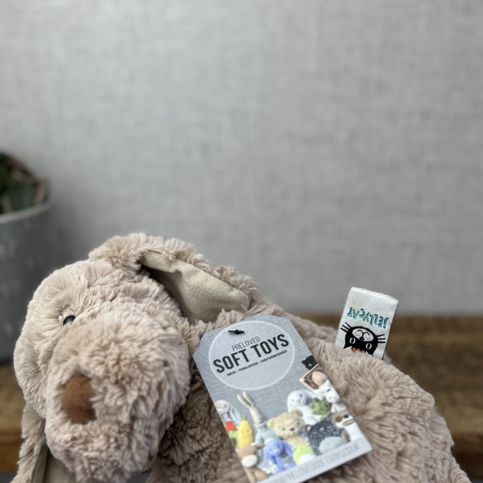 Jellycat Medium Skiffles Dog - Medium Textured Beanie Soft Toy Retired NWOT 14"