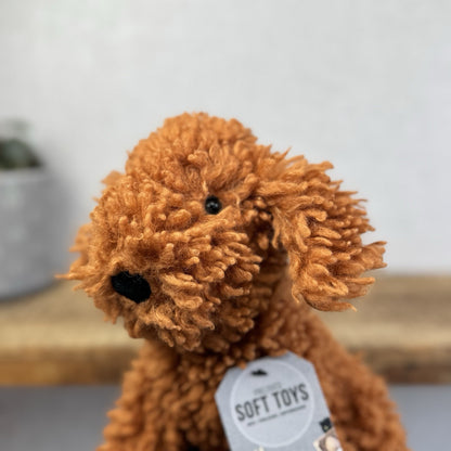 Jellycat Cooper Doodle Dog - Bronze Curly Haired Poodle Dog Beanie 10"