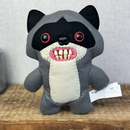 Fuggler Bandit Raccoon - Grey Raccoon Retired Red Eyed Raccoon Funny Ugly Plush