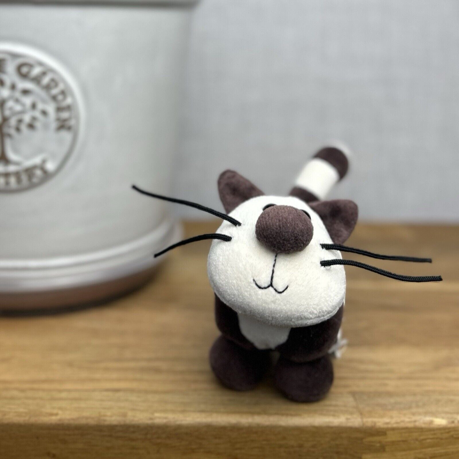 Jellycat Crazy Cat - Brown & White Tiny Vintage Cat - Cat With Whiskers 4”