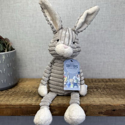 Jellycat Baby Cordy Roy Rabbit Hare - Grey Corduroy Soft Toy Retired Rare 12"