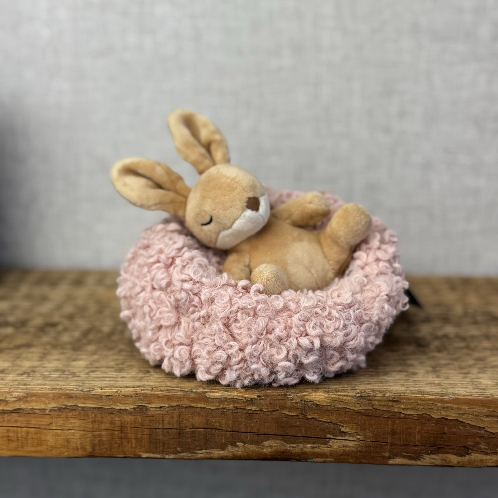 Jellycat Hibernating Bunny- Baby Sleeping Rabbit & Nest Soft Toy Plush Cute 5”