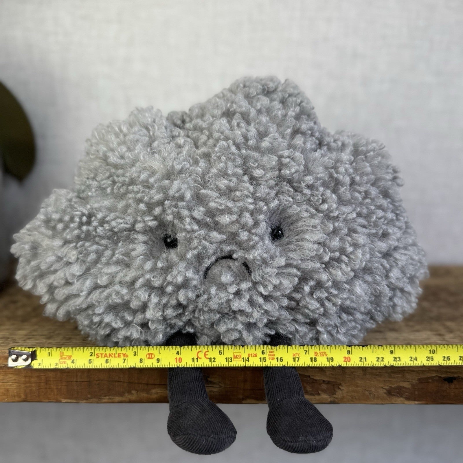 Jellycat Amuseable Storm Cloud - Grey Grumpy Cloud Plush Beanie NWT 10"