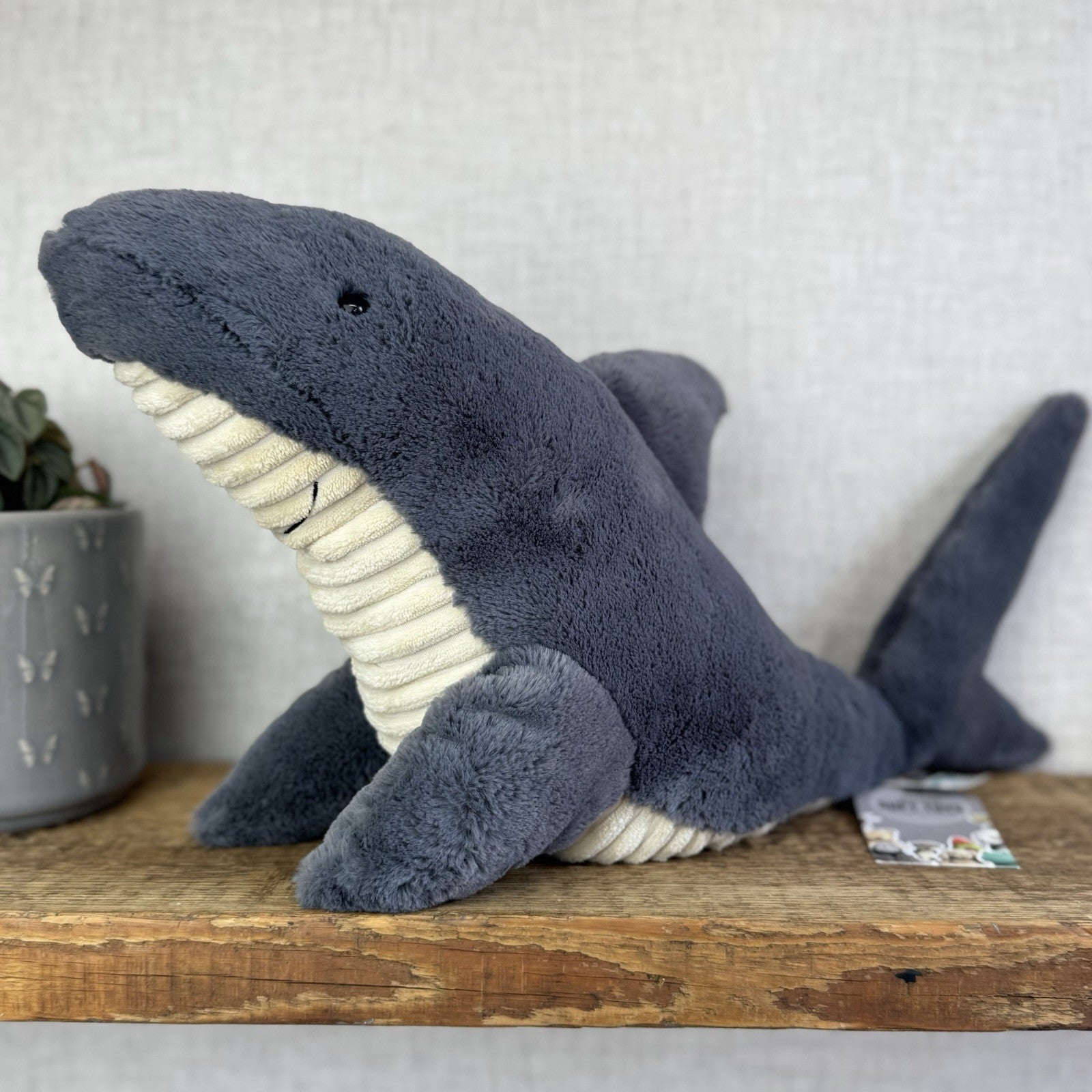 Jellycat Shadow Shark Grey - Large Beanie Shark Retired Dark Grey Rare 16"