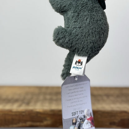 Jellycat Mini Fossily Triceratops - Tiny Dinosaur Beanie Plush Mini Dino 6"