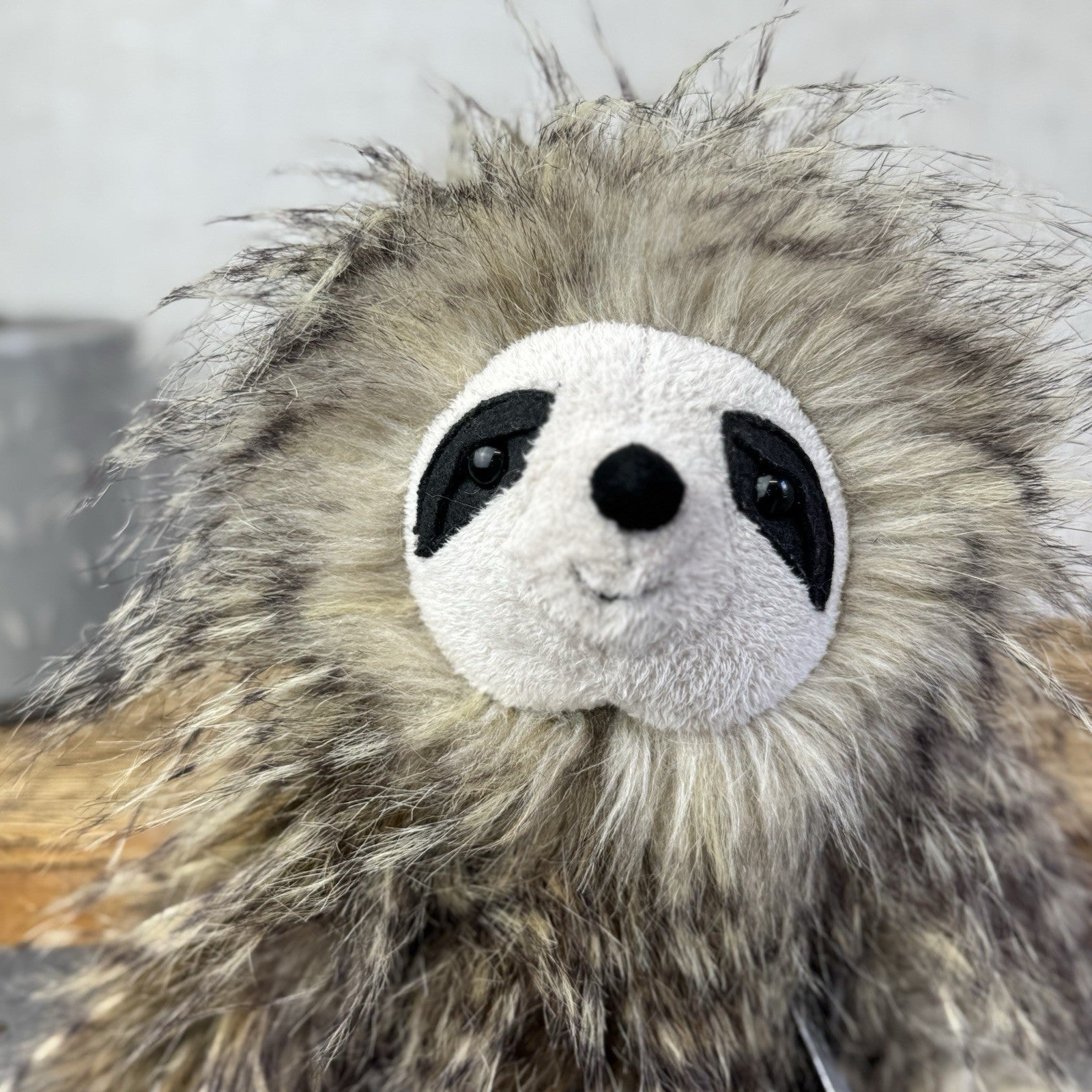Jellycat Cyril Sloth - Fluffy Grey/brown Sloth Soft Toy Retired Rare Beanie 14”