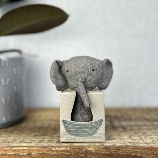 Maileg Noah’s Ark Elephant Rattle - (Has Crinkly Ears Not Raffle)  Retired 2018