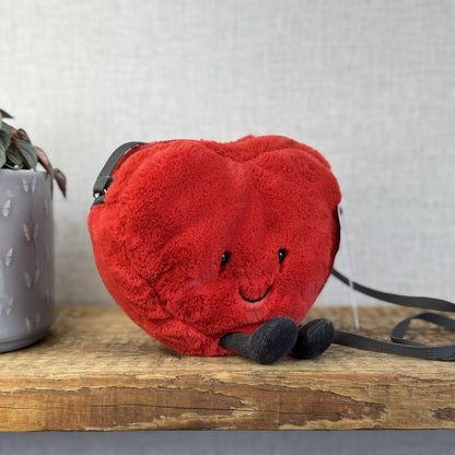 Jellycat Amuseable Red Heart Bag - Cute Heart Bag Soft Plush Collectible 8"