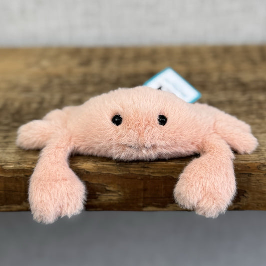 Jellycat Tiny Fluffy Crab - Mini Peach/Pink Crab Soft Toy New With Tags 4"