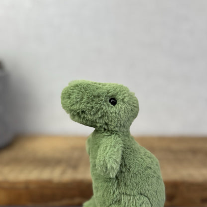 Jellycat Mini Fossily T-rex - Tiny Dinosaur Beanie Plush Retired Mini Dino 6"