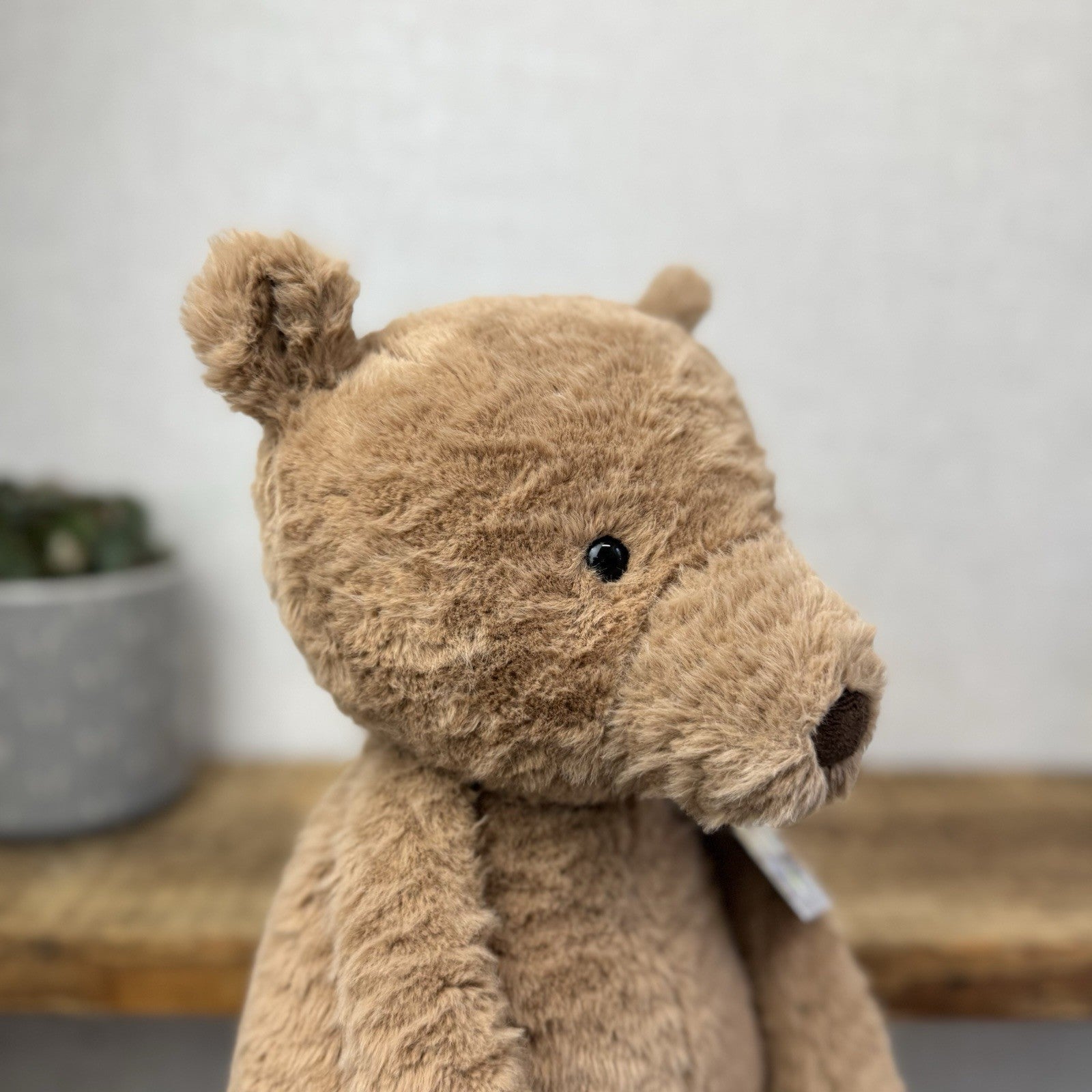 Jellycat Large Cocoa Bear - Big Brown Textured Bear Beanie Retired Large 17"