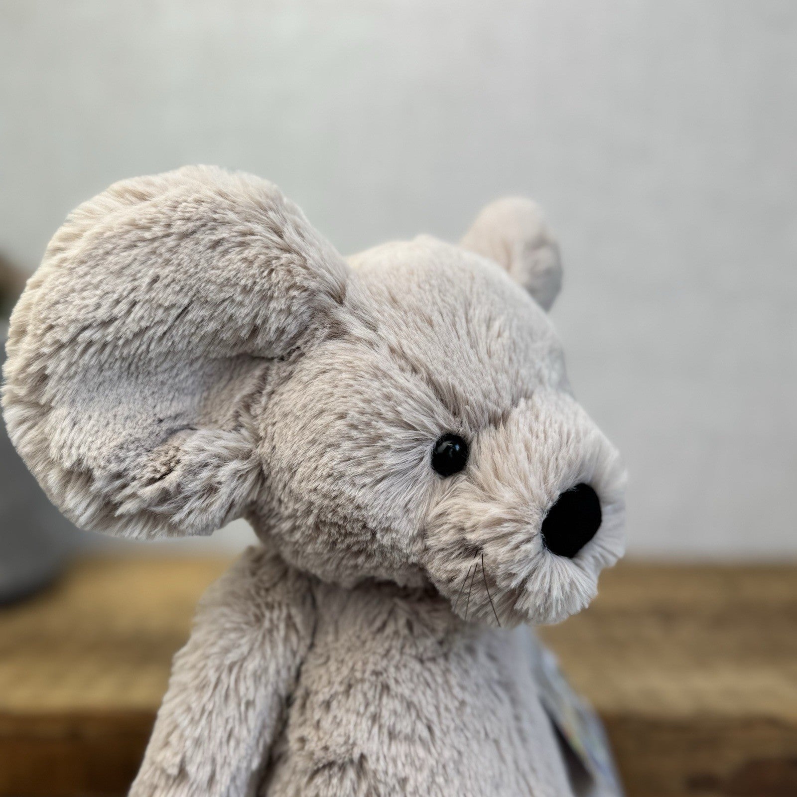 Jellycat Medium Grey Bashful Mouse - Mouse Soft Toy Whiskers Retired Rare 12"