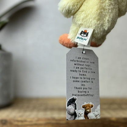 Jellycat Tiny Bashful Duckling - Tiny Yellow & Orange Duck Beanie Retired 5”