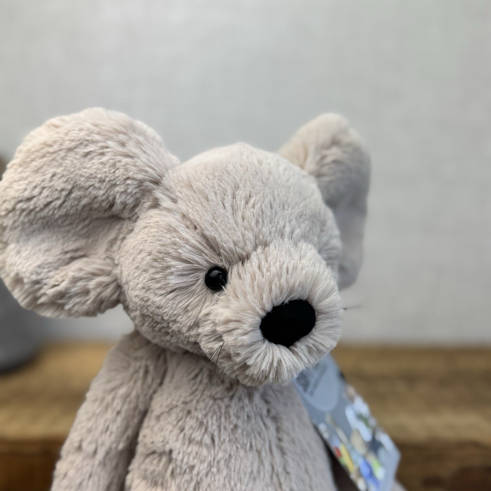 Jellycat Medium Grey Bashful Mouse - Mouse Soft Toy Whiskers Retired Rare 12"