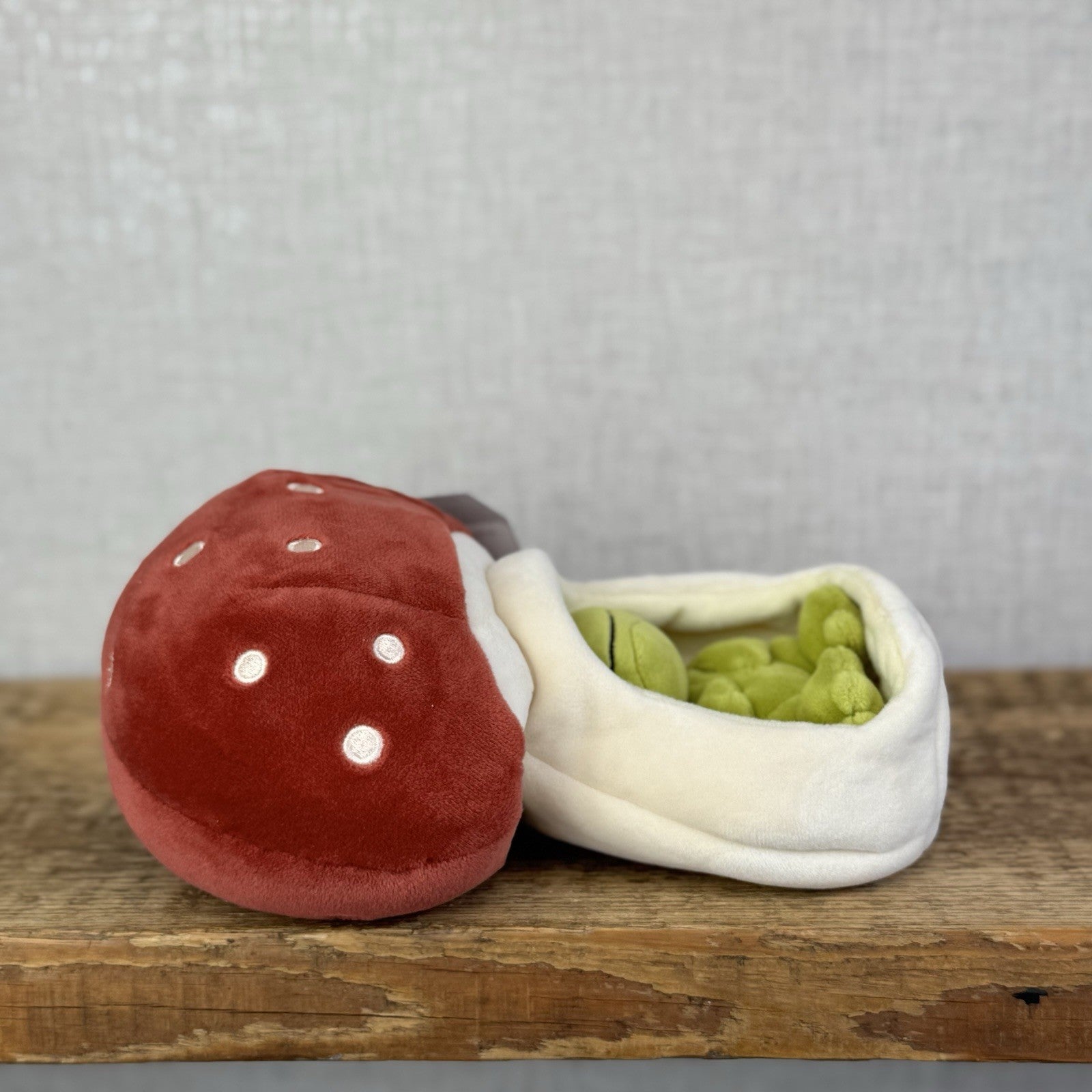 Jellycat Forest Fauna Mushroom Frog - Toadstool House Mini Frog Beanie (#2)