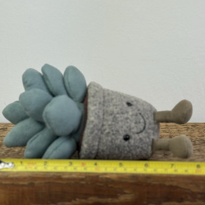 Jellycat Succulent Azuilita - Partial Paper Tag - Potted Succelent Beanie Plush 
