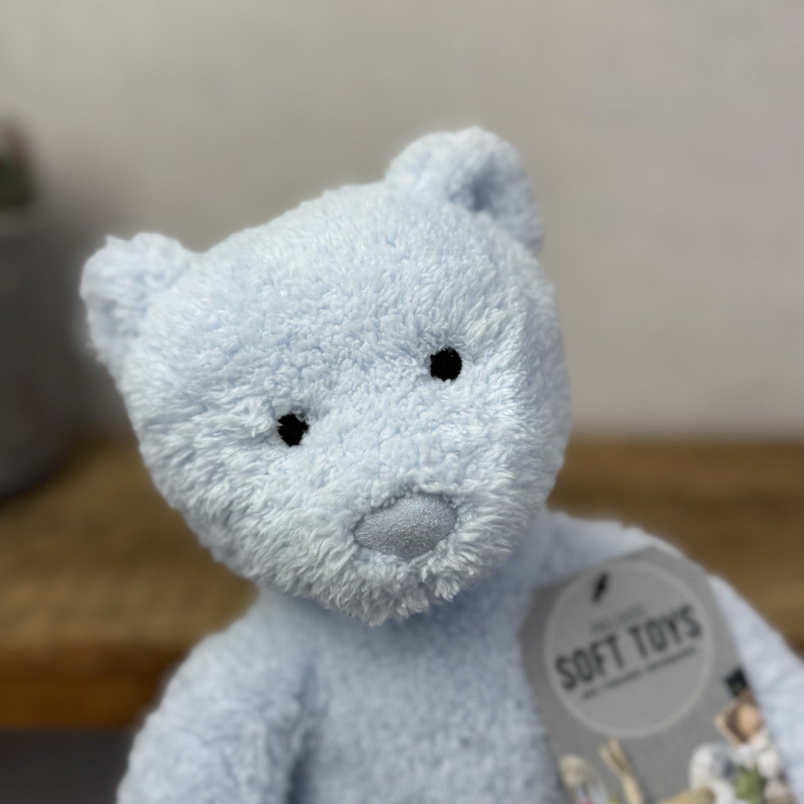 Jellycat Blue Bebe Bear - Little Jellycat Soft Fleecy Blue Baby Bear Plush Rare